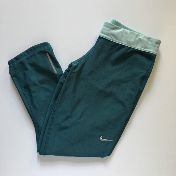 Nike Pants - Nike blue-green cropped leggings